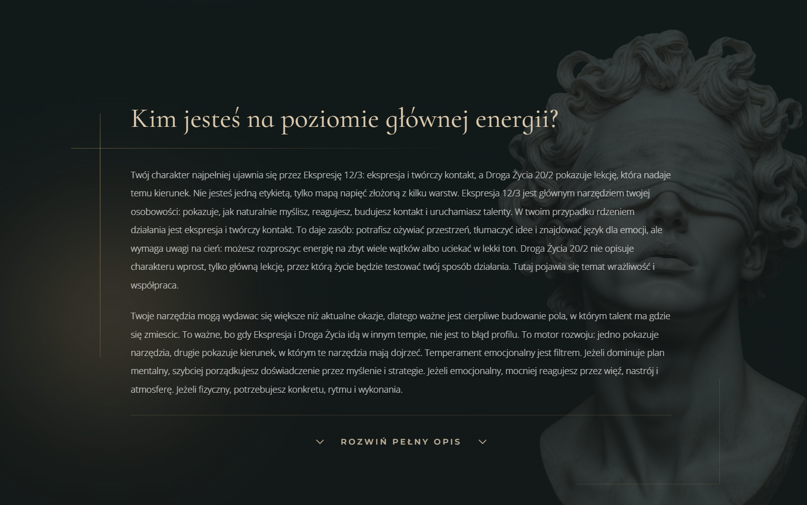 Przykładowa interpretacja głównej energii w Analizie Multidominalnej