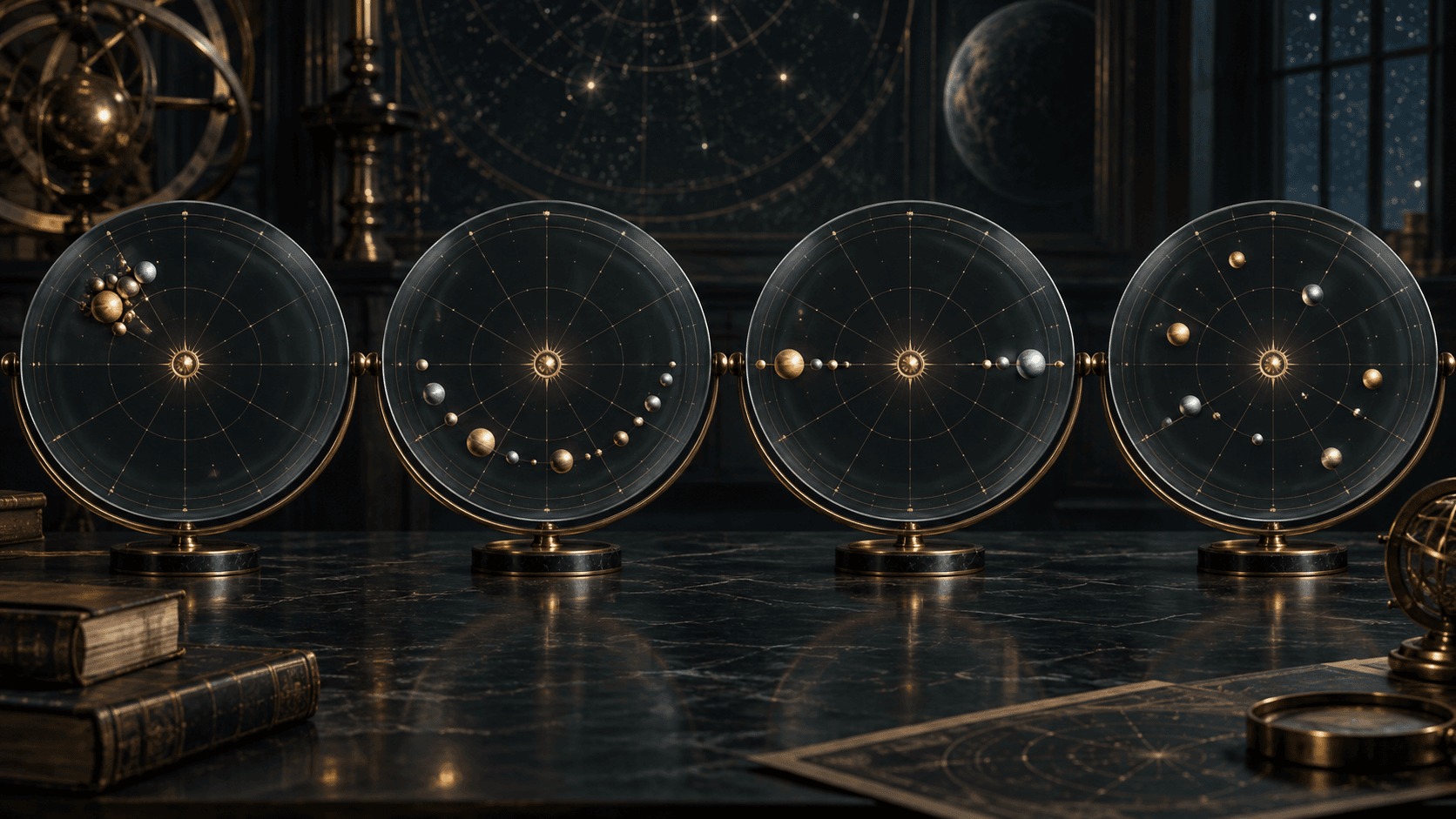 Cztery odmienne wzorce rozmieszczenia planet w kosmogramie