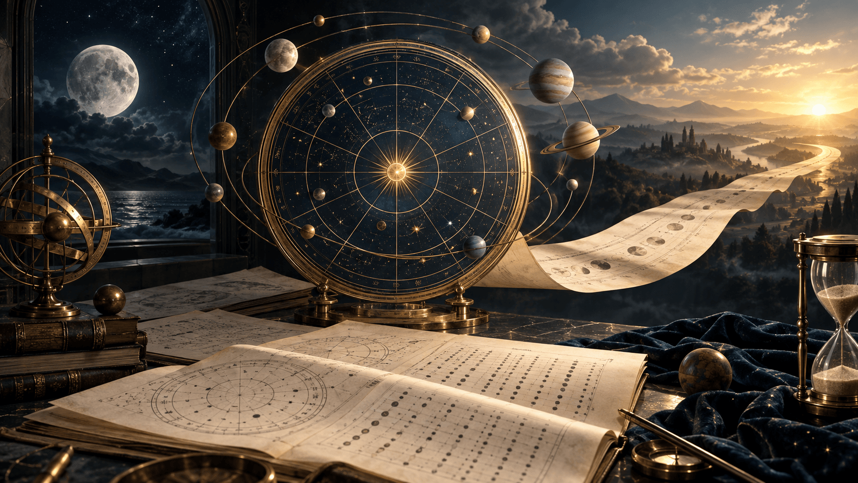 Ilustracja do hasła „Czas cykliczny i czas liniowy w astrologii”