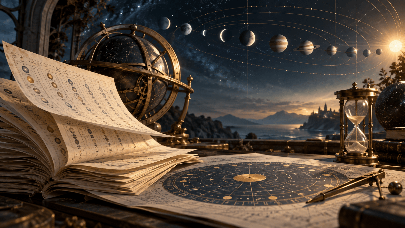 Ilustracja do hasła „Efemerydy i skale czasu w obliczeniach astrologicznych”