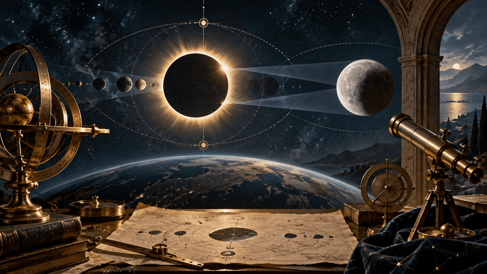Ilustracja do hasła „Zaćmienia Słońca i Księżyca w astrologii”