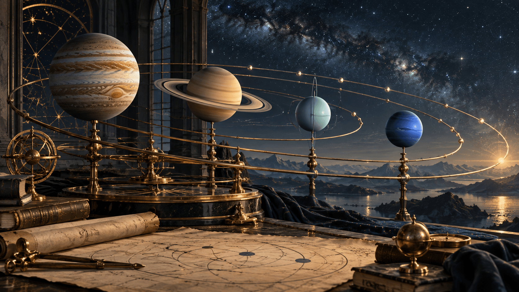 Ilustracja do hasła „Cykle synodyczne i powroty planetarne w astrologii predykcyjnej”